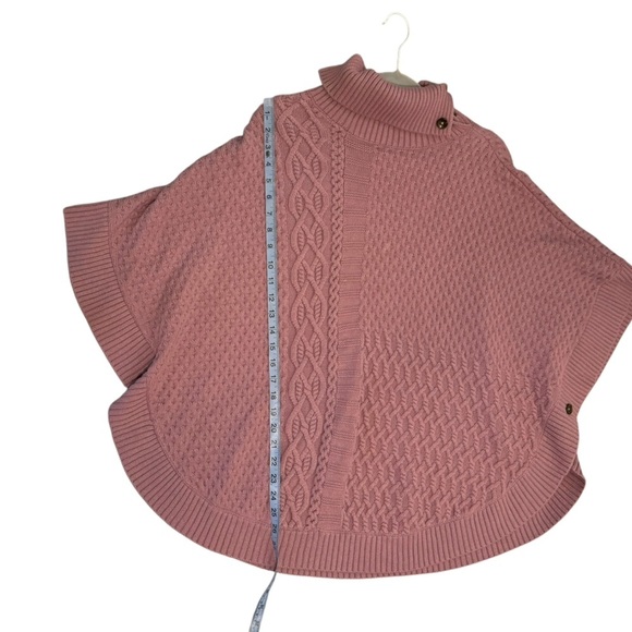 Talbots woman Lambswool blend lavender purple cable knit poncho sweater XL - Picture 9 of 11